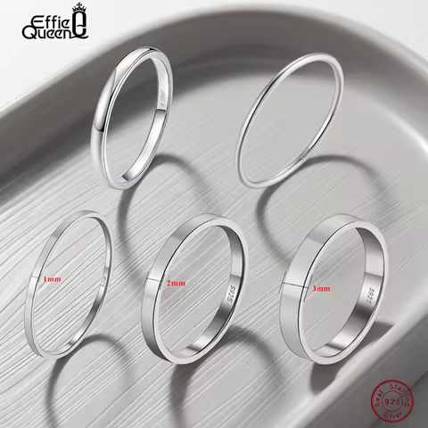 Effie Queen Fashion 925 Sterling Silver Ring Perfect Polished Simple Design Unisex Jewelry Propose Wedding Jewelry Gift APR33