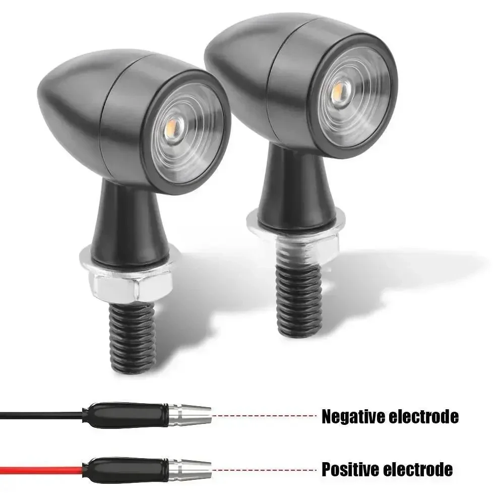 For Kawasaki Suzuki Yamaha 12V 8mm Motorcycle Mini LED Turn Signal Light Bullet Moto flashing Light Clignotant Led Brake Light