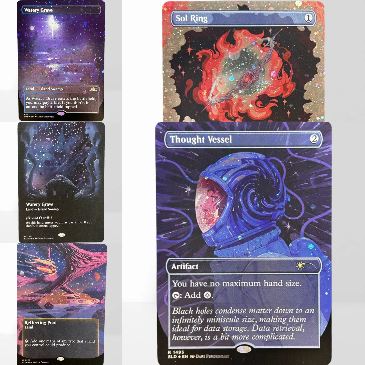 

EOE EOS UNF SLD GALAXY FOIL-3 TCG magical proxy Sol Ring Swamp Sylvan Safekeeper Watery Grave Watery Grave German Black Core