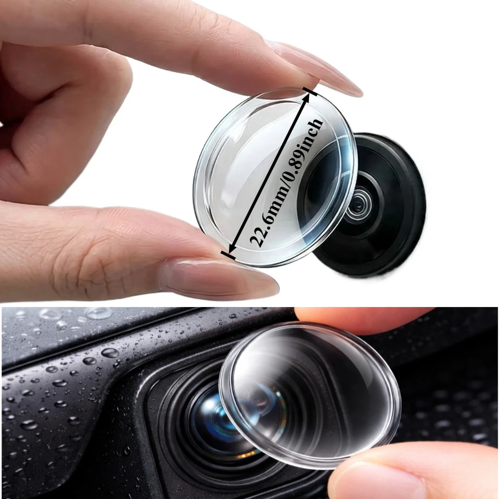 8Pcs Car Camera Protective Covers with Cleaning Cloth, Universal 360° Panoramic Reverse Camera Housing, Dustproof Scratchproof W