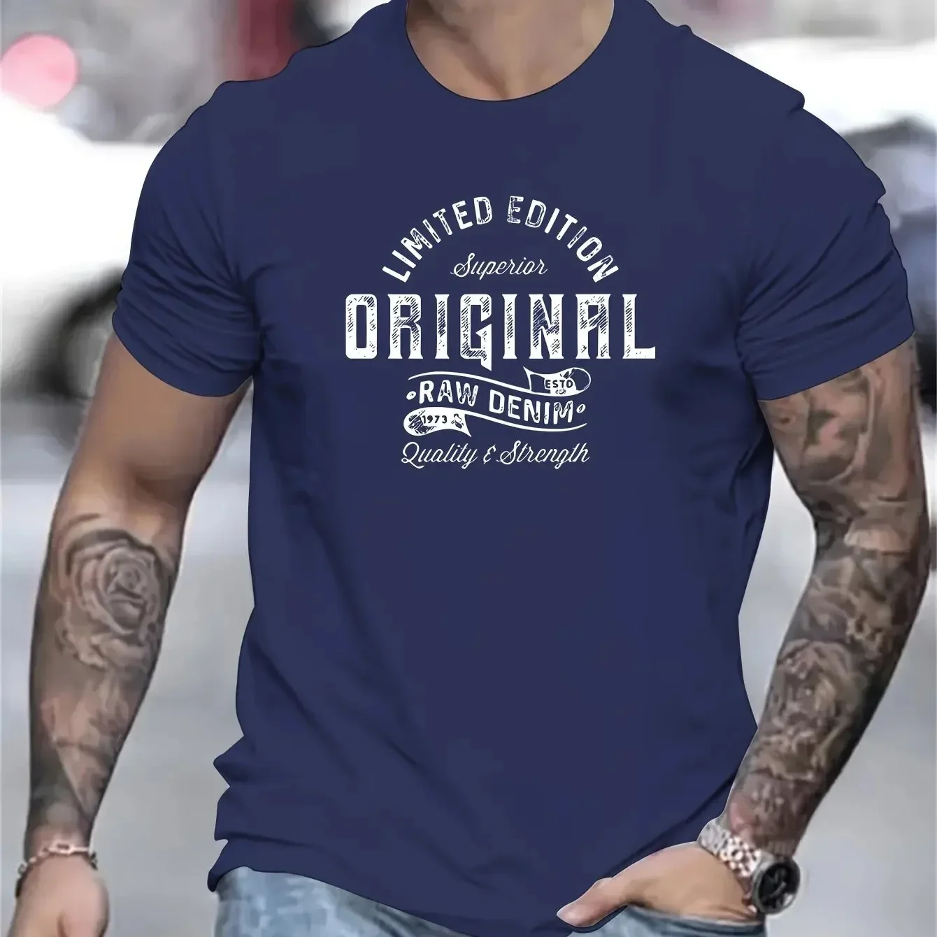 Fashion Men's Vintage Limited Edition Original Letter Printed T-Shirt Summer Casual Crew Neck Short Sleeve Outdoor Street Tops