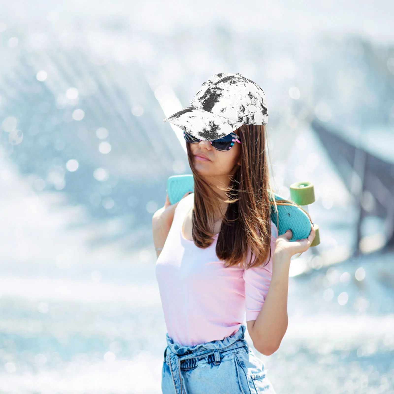 

Doodle Baseball Cap Women Fashionable Sun Blocking Hat Retro Chic Outdoor Sports Headwear Trendy Rainbow Bucket Hat