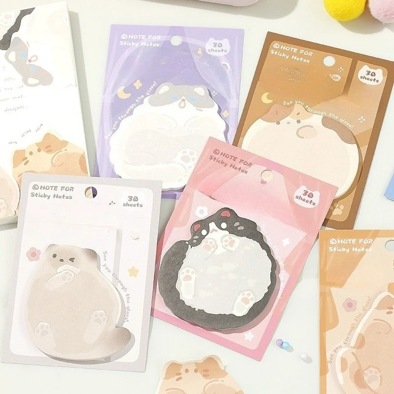 

30sheet 1pcs NOTE FOR Memo Pad Flat Kitten Series Korean Cute Cute Pet Cat Students Leave N Comments Cute Decoration
