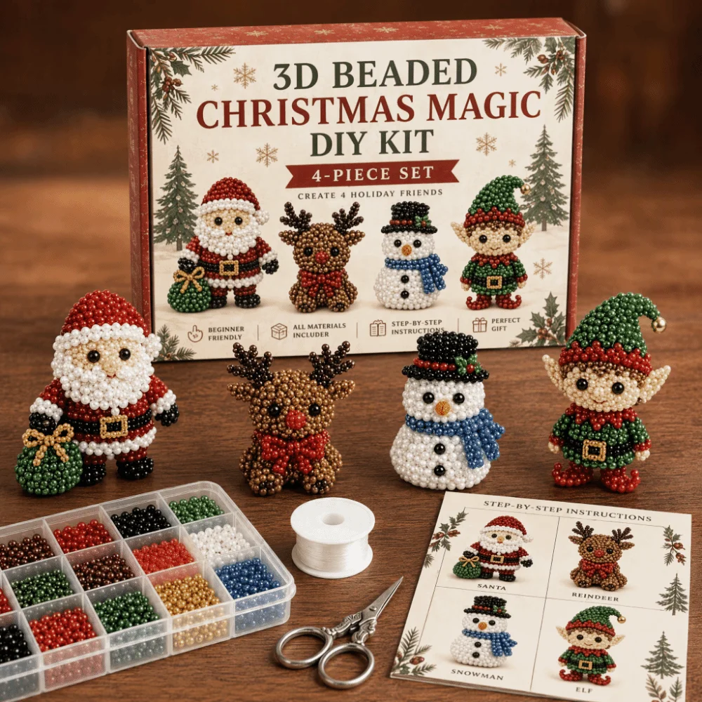 Tiny Beads 3D Beaded Animal Kit Animal Shape Creative Craft Handmade Bead Art Kit Cute Design Bead Weaving Kit Gift Giving