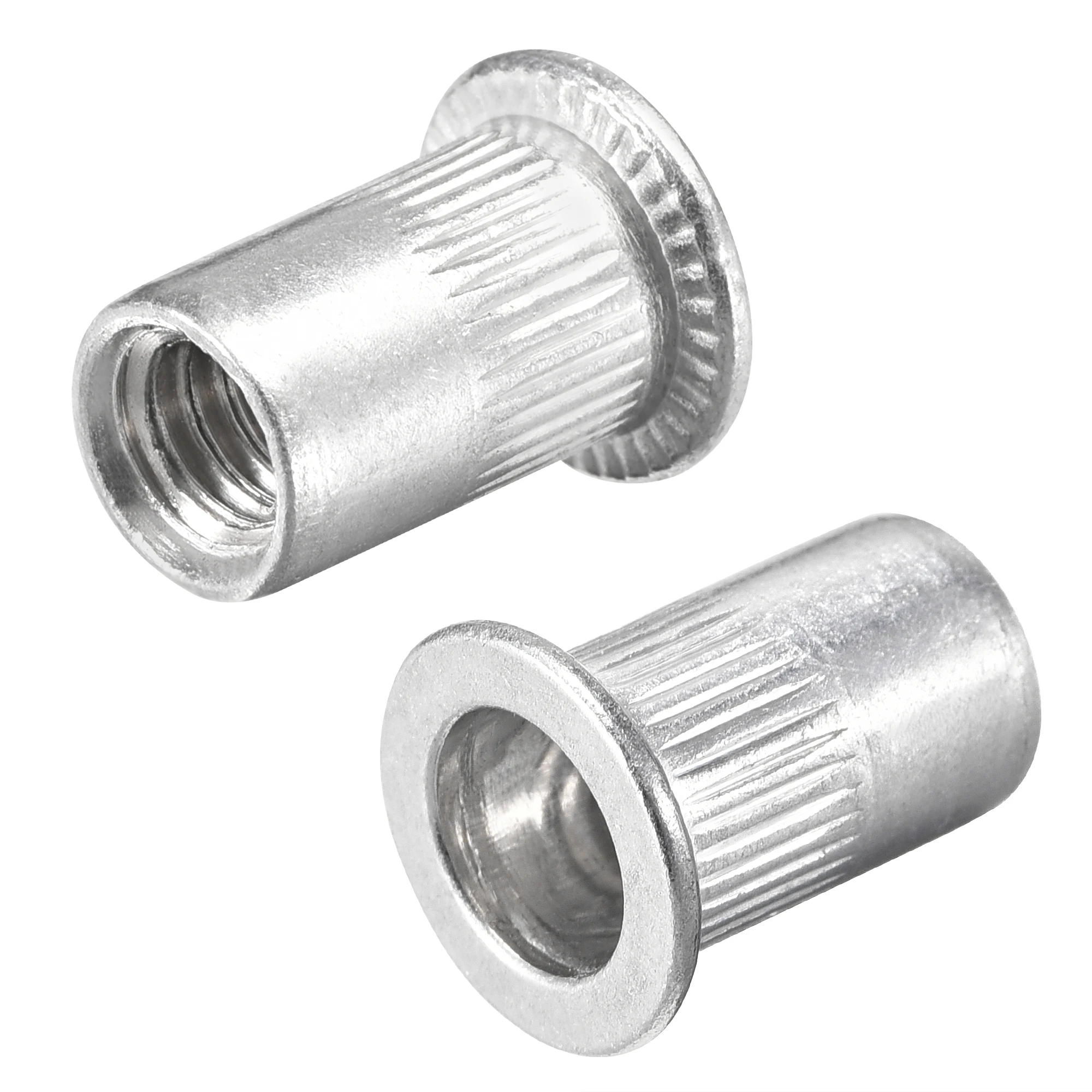 25-100 szt. Nitonakrętka ze stopu aluminium # 6-32 # 8-32 # 10-32 # 10-24 1/4-20 Nakrętka nitonakrętka z łbem płaskim radełkowanym