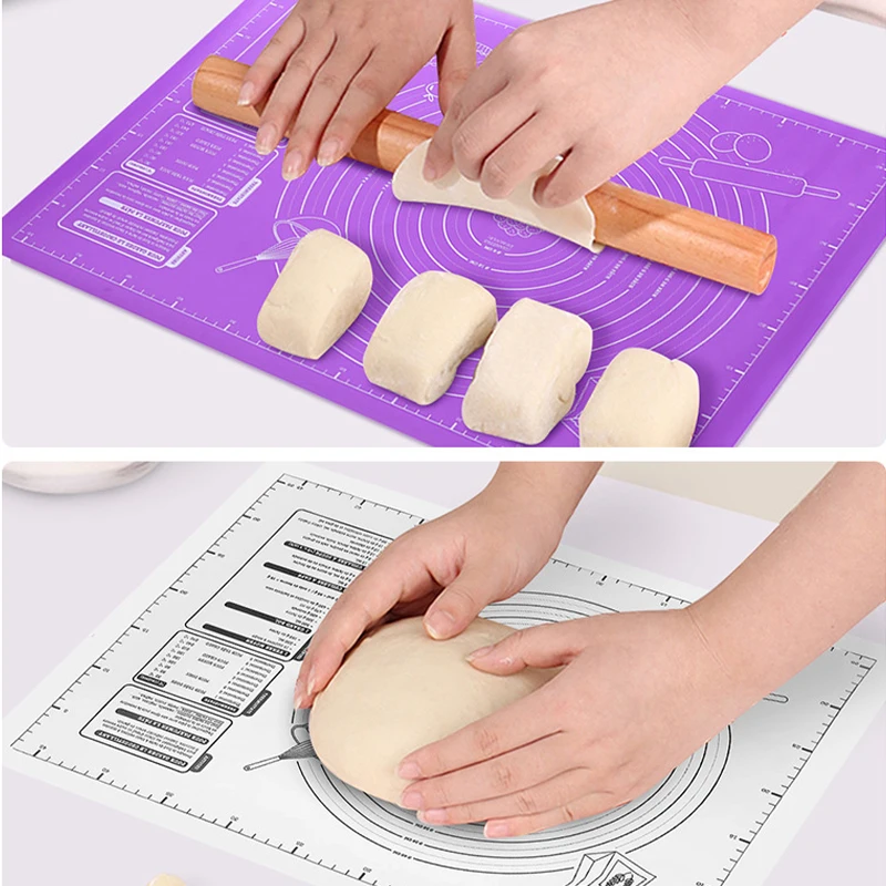 Silicone Pad Kneading Pad with Scale Meter Pastry Fondant Mat Kitchen Baking Special Silicone Mat 45x60CM