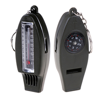 4 In 1 Outdoor Survival Whistle Compass Magnifying Thermometer & Keychain EDC