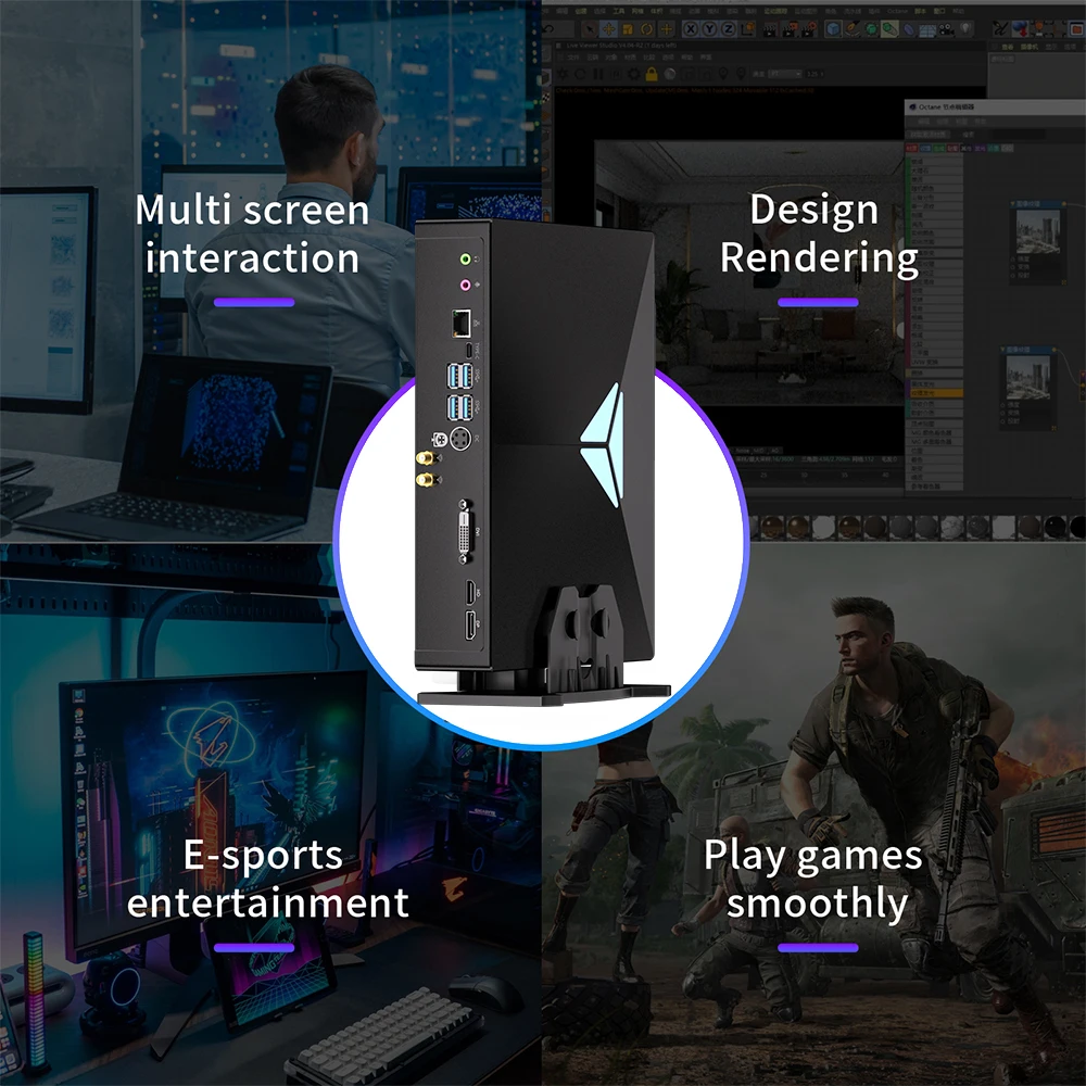 MSECORE MV200 Intel Core i9-9900T GTX1660S 6GB juego de cartas dedicado Mini PC Windows 11 ordenador de escritorio NVME SSD 2 * DDR4 4K wifi6