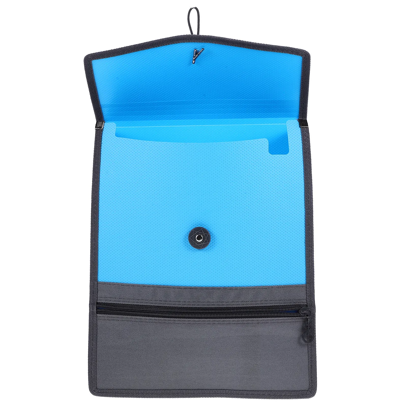 

Large Capacity A4 Document Bag Waterproof Blue Canvas File Folder Zipper for Business Office Use Portable Files ganizer