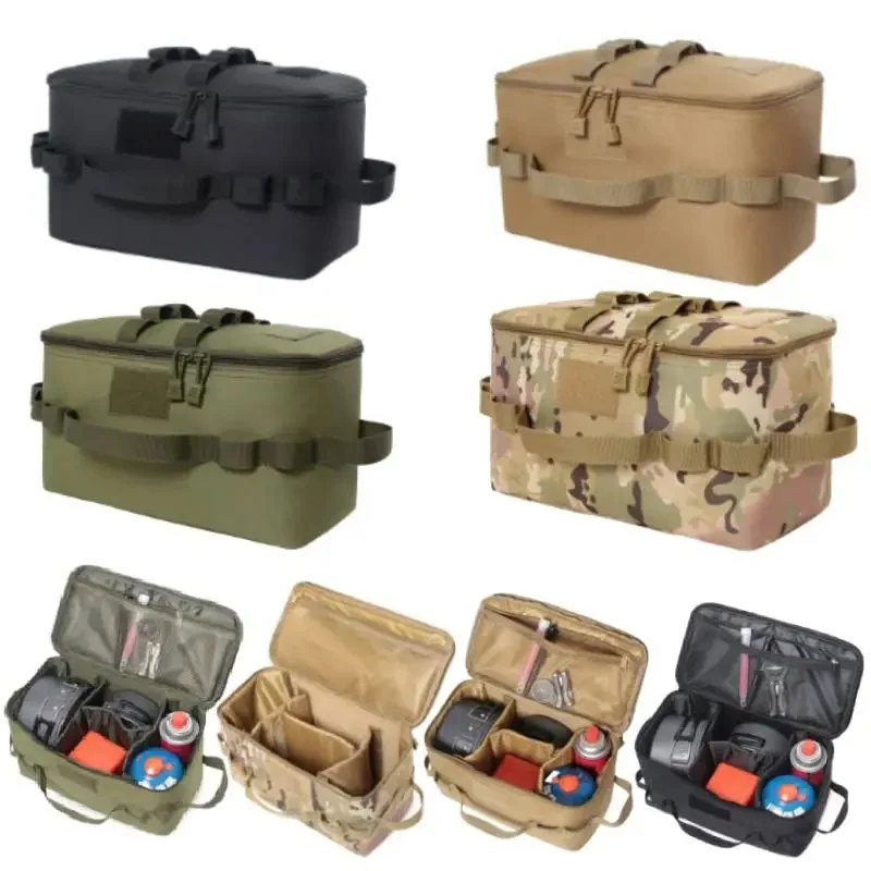 Tactical Camping Storage Bag Ground Nail Tool Bag Tactical Utility Tote Bag Camping Cookware Organizer Outdoor Trunk Organizer