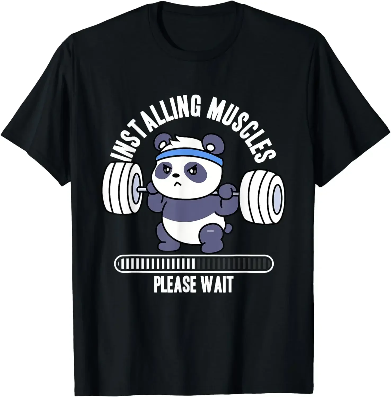 Summer Gym Clothes  Tops  Shirts for men  Ropa De Mujer Muscle Building Fitness Panda Weight Lifting Barbell Workout T-Shirt