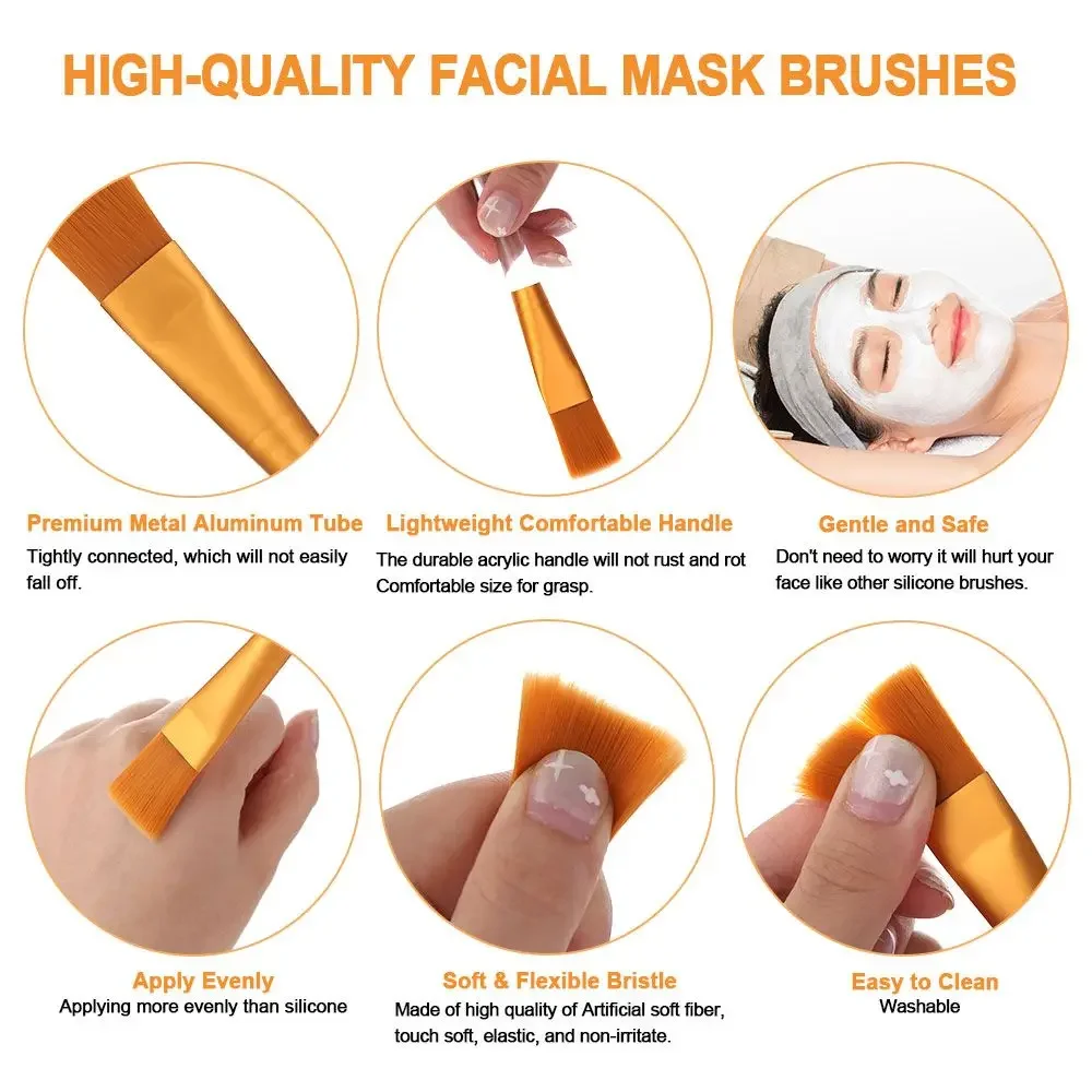 Lozione per il corpo per ragazze Pennelli per trucco Ventaglio Maschera per il viso Strumenti applicatori Maschera in argilla fai-da-te per applicare maschera per dormire Pennello per maschera per il viso
