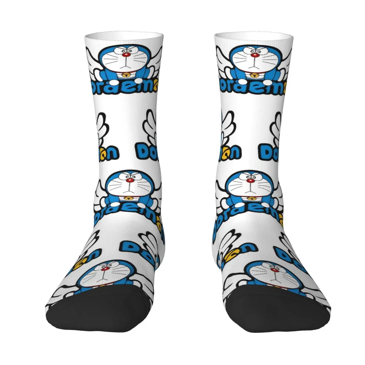 Calcetines de baloncesto transpirables para hombre y mujer, calcetín Unisex con diseño de Doraemons, Anime, Manga, Gato lindo, Otoño e Invierno