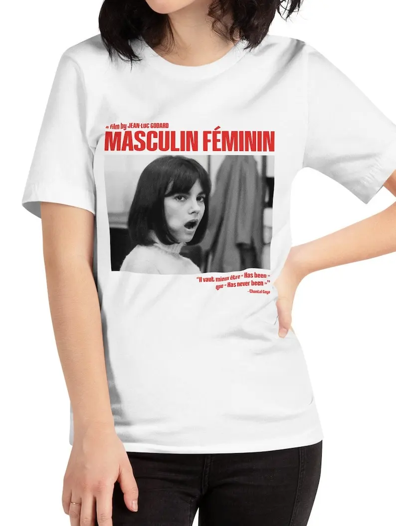 Masculin Feminin Tshirt, Jean Luc Godard, Aesthetic tee, film cult shirt, Movie cult, Nouvelle vague, cinema t-shirt, unisex