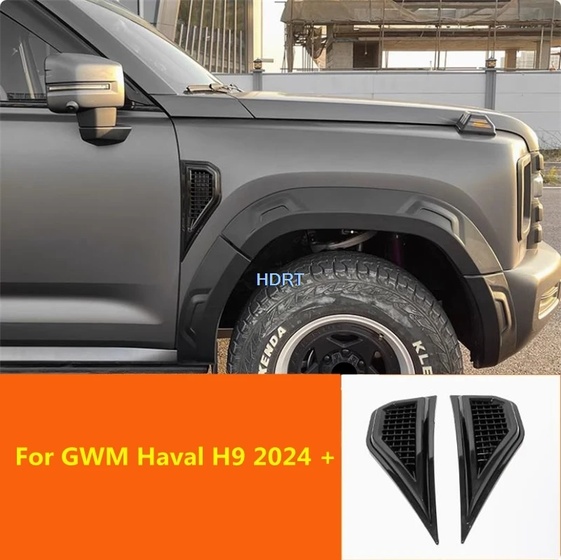 

Car Side Mark Fender Cover Wing Board Air Intake Trim Styling For Great Wall GWM Haval H9 2024 + Accessories Exterior Sticker