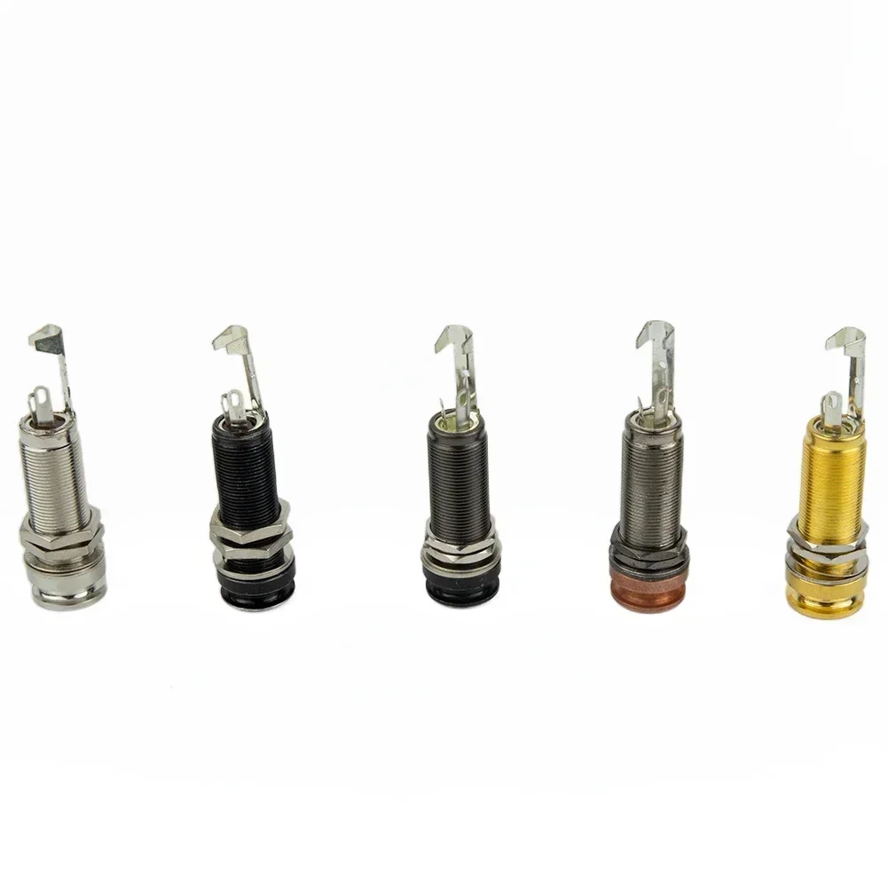 Threaded Cylinder Output Strap EndPin For Electric Guitar Bass Endpin Jack Output Jacks 6.35mm Stereo 1/4Inch Socket Plug