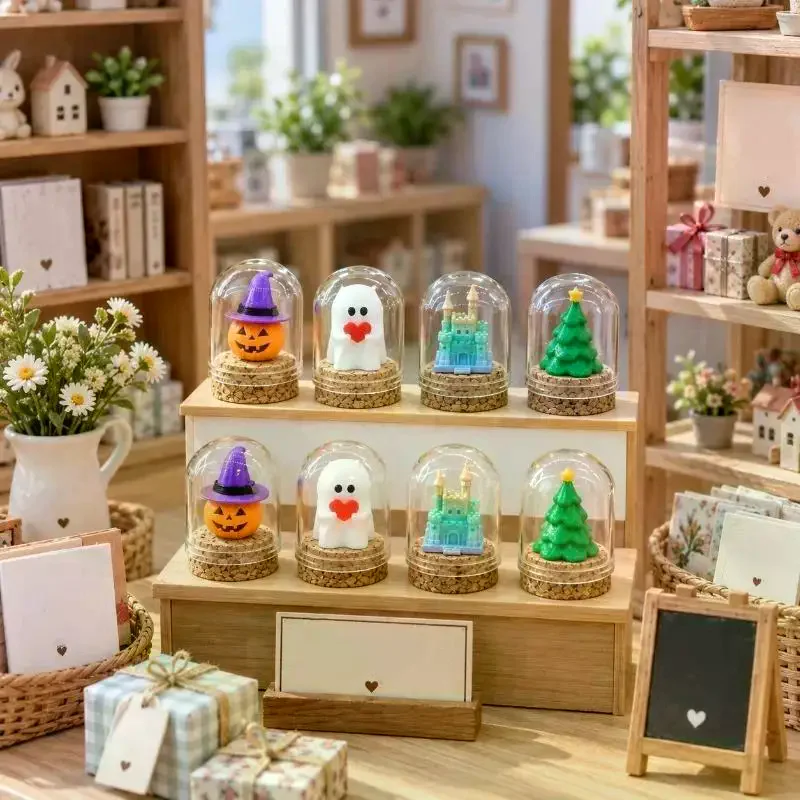Dollhouse Decor Accessories, Miniature Halloween Elements Model With Glass Cover, Tiny Ornaments For Doll House Layout