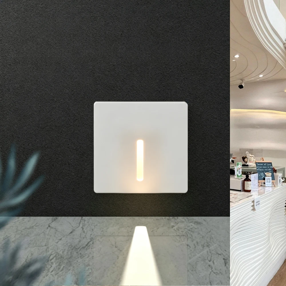 Waterproof Aluminum Embedded Magnetic Surface 86 Foot Light Stepping LED Night Light White