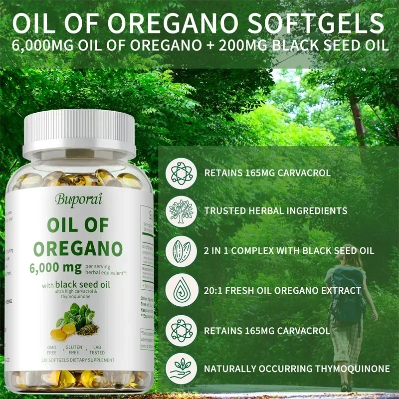 Oil of Oregano Supplements - for Digestion, Detoxification, Heart Health & Intestinal Health, Immune Support - Image 3
