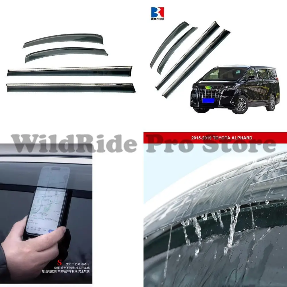 

1 set sun visor car door rain guard side window sunshade wind deflector for Toyota ALPHARD 2015-2019