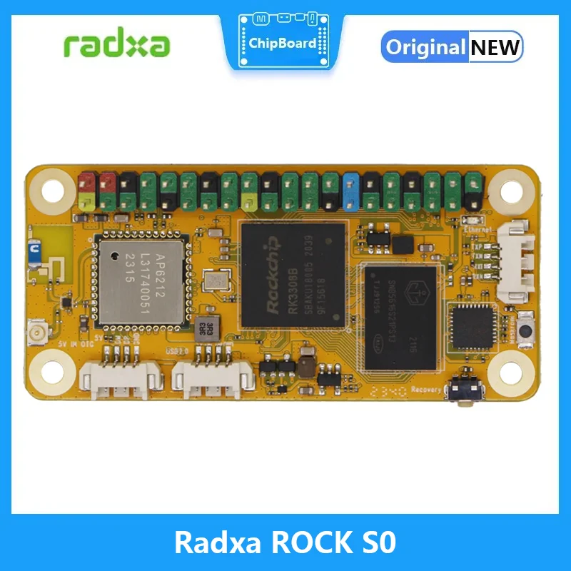 placa radxa rock s0 rockchip rk3308b soc quad core arm cortex a35 wifi4 e bt5 ble opcional a bordo emmc 01