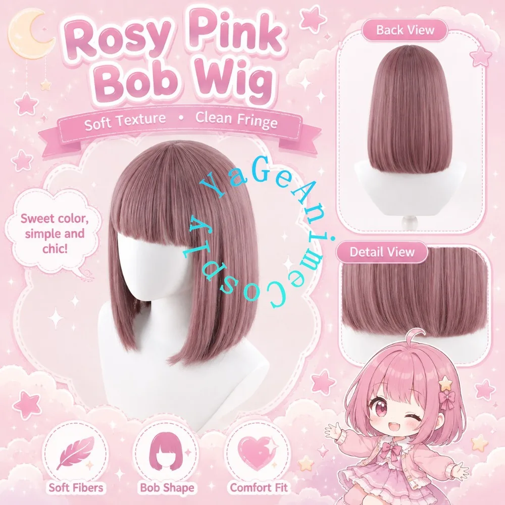 Sasaki Shion Cosplay Wig Blue Bird Style Heat Resistant Synthetic Hair Simulation Scalp Anime School Girl Wig Youth Campus Theme