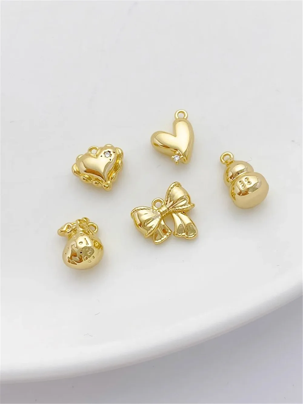 

14K Gold Envelope Love Balloon Gourd Bowtie Pendant Handmade DIY Bracelet Necklace Jewelry Material L505