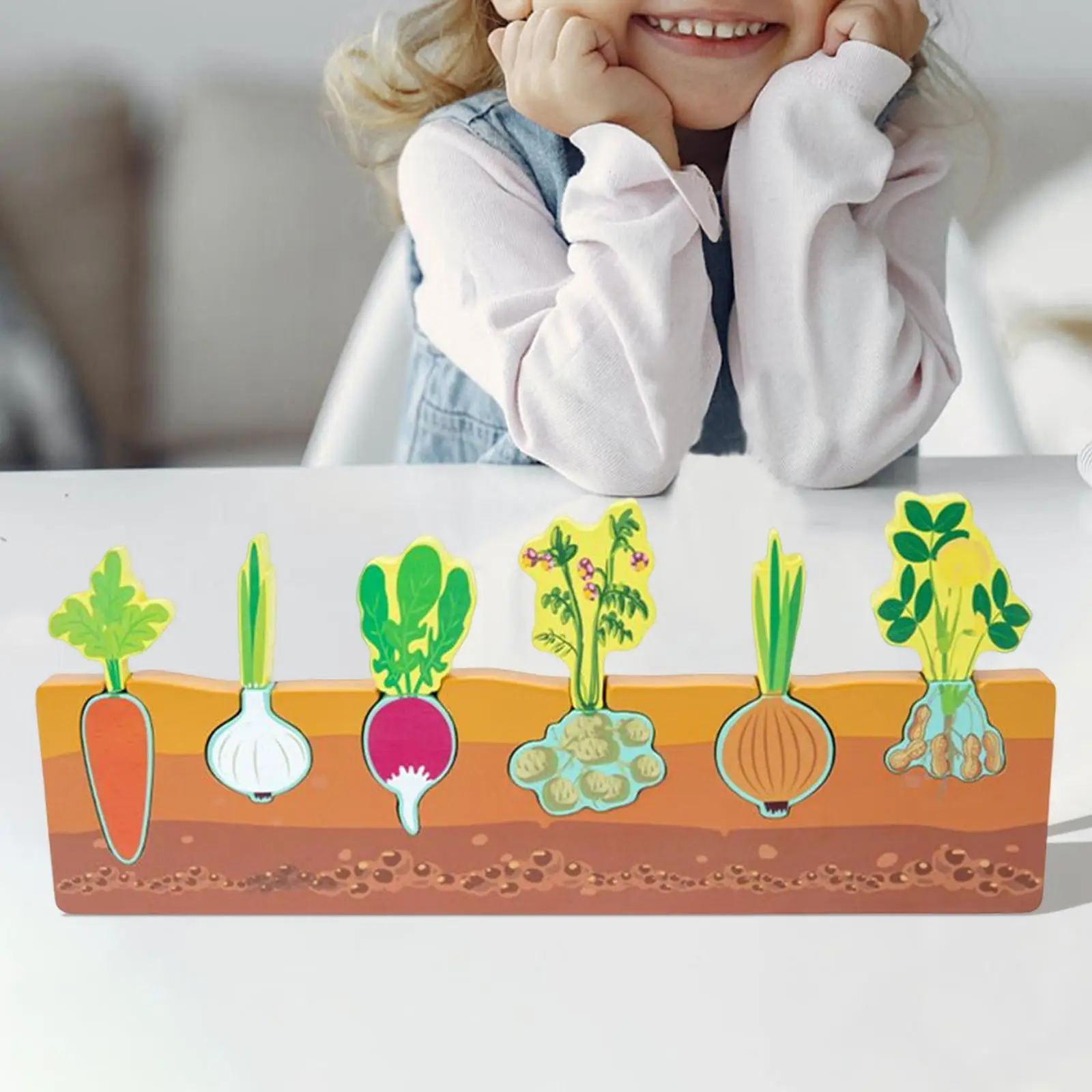 Sensory Montessori Toy Matching Game, Party Favors Development Toys Vegetable Puzzle for Kindergarten Toddlers Children