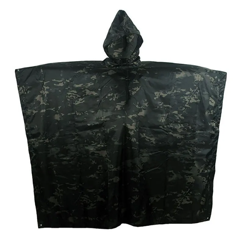 Men\'s multifunctional raincoat poncho camouflage cover camping hunting clothing refuge tent military emergency raincoat