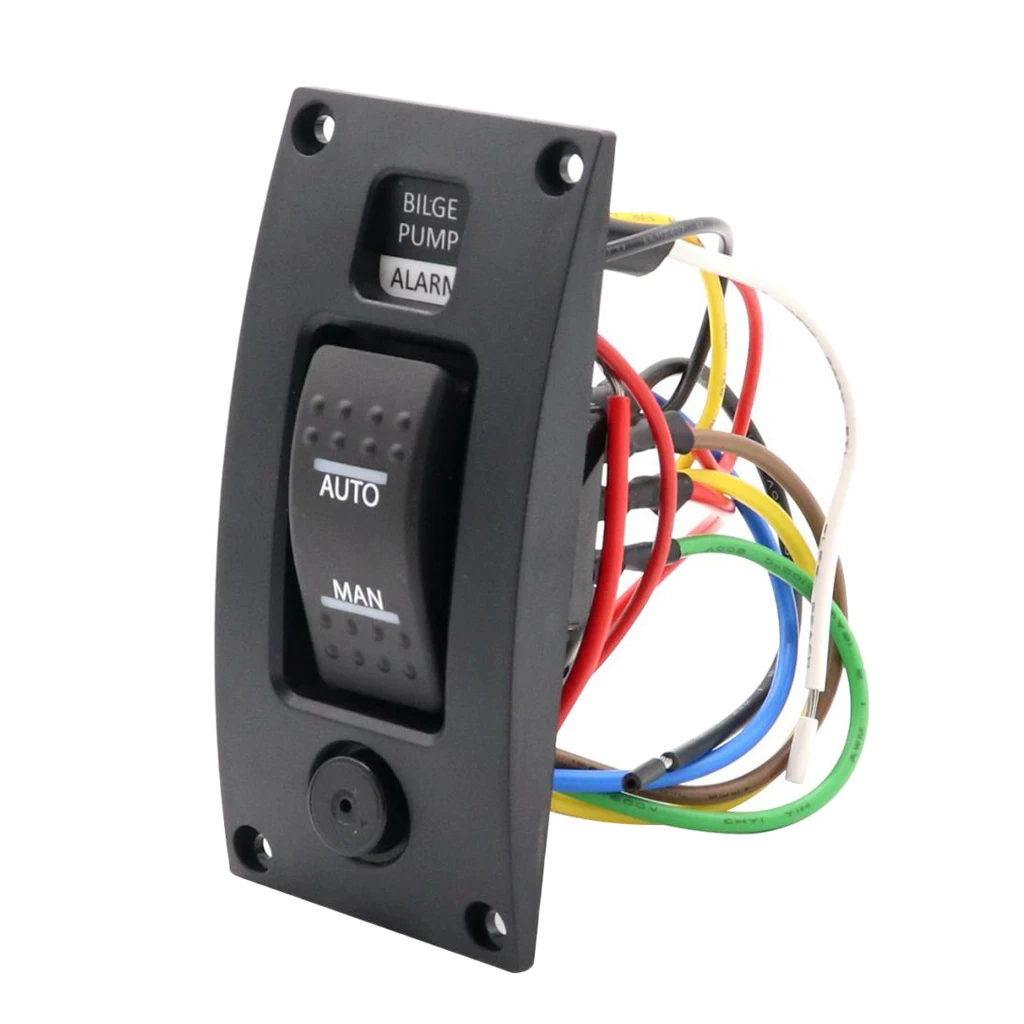 Bilge Pump LED Switch Panel IP66 Waterproof Curved ABS Control Module for Marine Lights LED 12V Boat