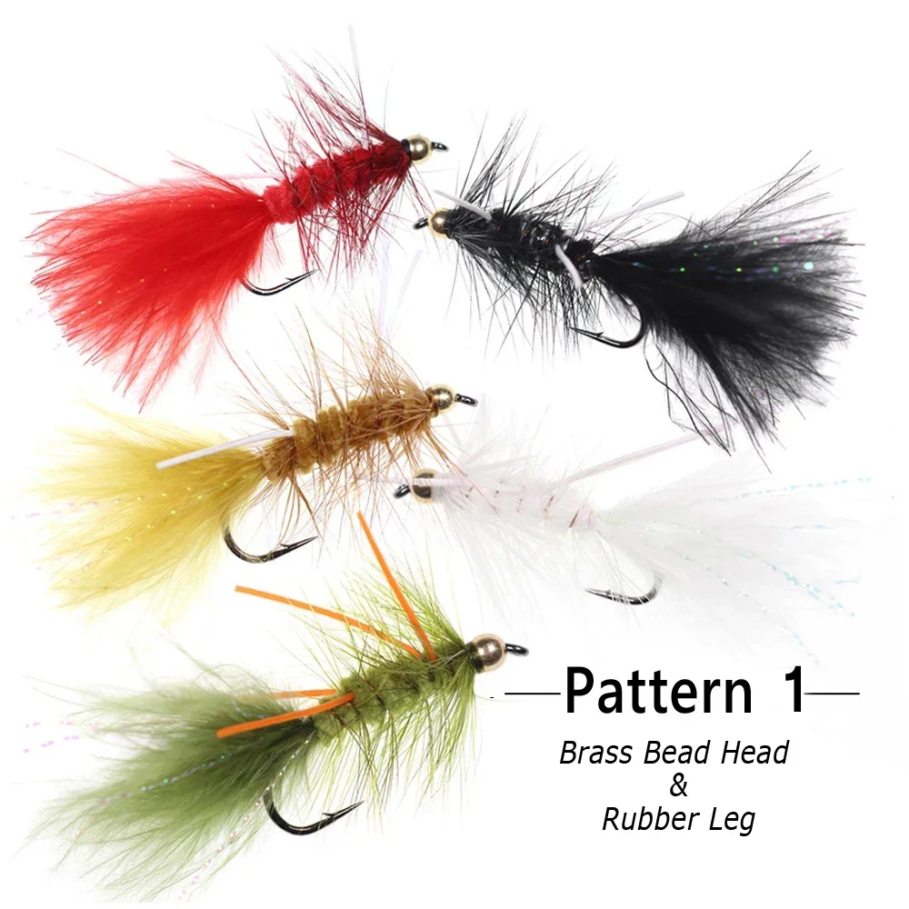 30 قطعة رأس حبة النحاس صوفي باجر حورية يطير الصيد غاسل الذباب أنماط الصيد إغراء الطعم مع مقاوم للماء يطير ربط صندوق م