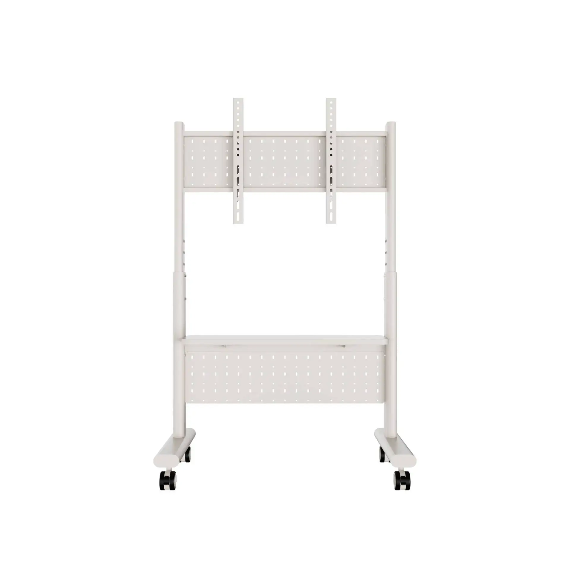 

Movable TV Floor Support Pulley Cream Wind Storage