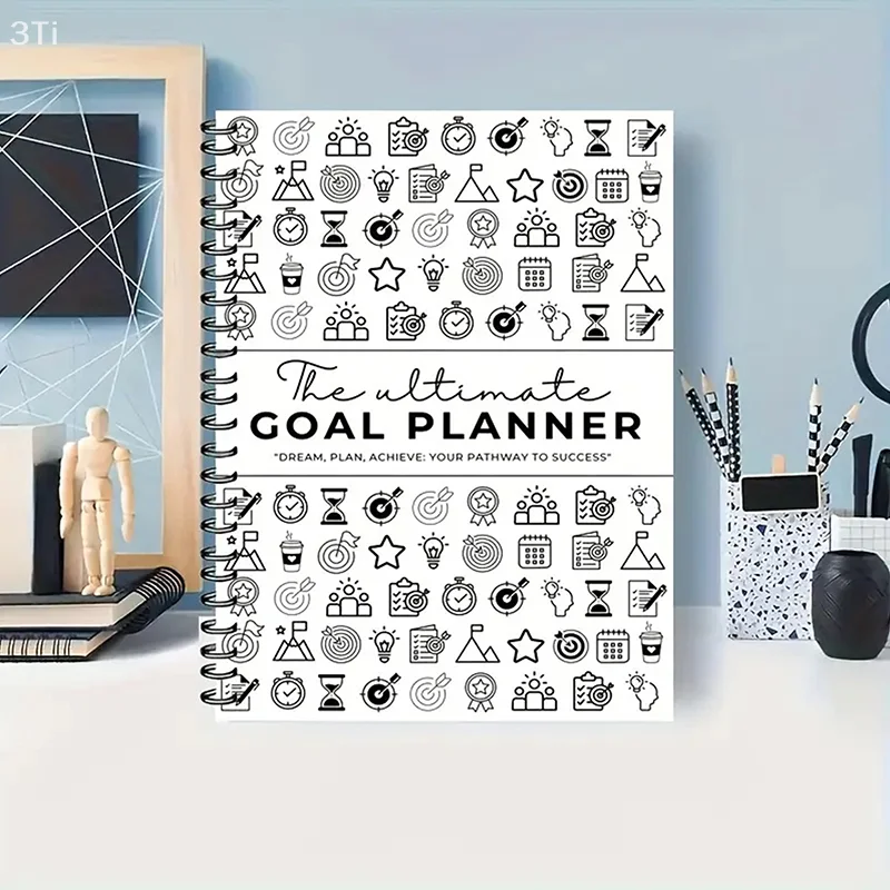 Taccuino per pianificatore di obiettivi definitivo senza data, kit per la impostazione degli obiettivi trimestrali annuali settimanali giornalieri, localizzatore di progressi degli obiettivi