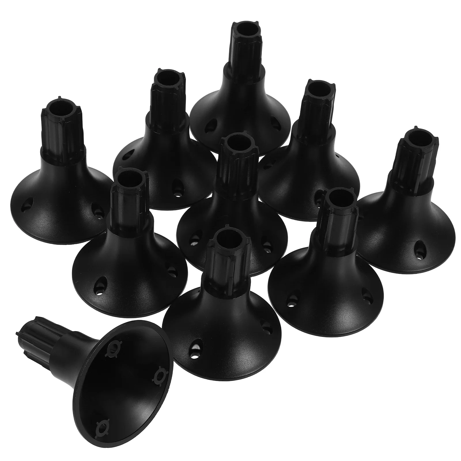 

10pcs Solar Lawn Lamp Base Garden Light Holder Torch Lights Black Abs Ground Stake Lightweight Sturdy Wear Resistant Outdoor
