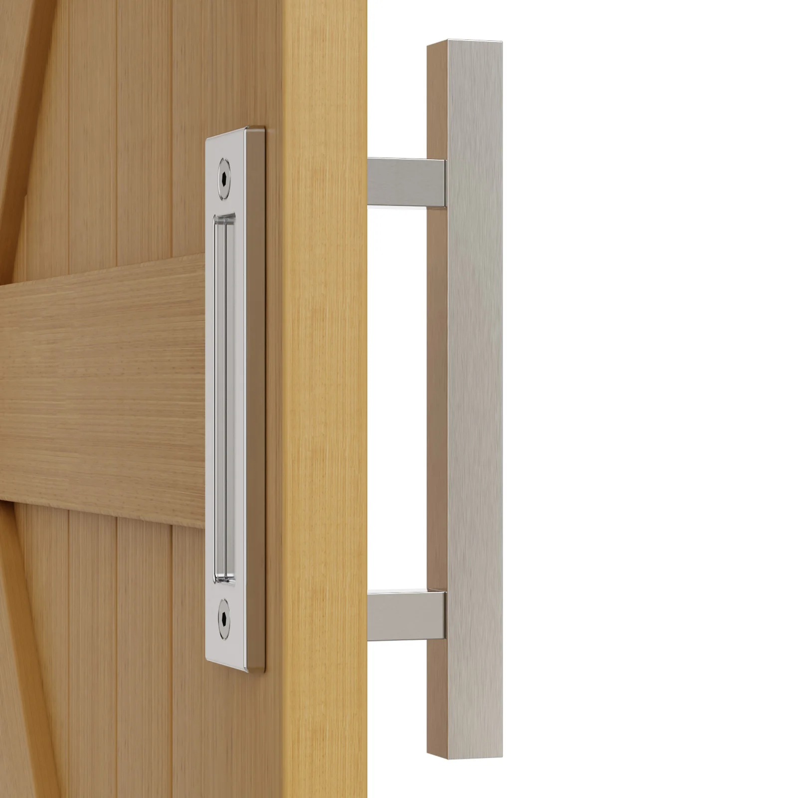 

TSMST 30CM Double-Sided Door Handle, Silver Stainless Steel Square Sliding Door Pull Handle