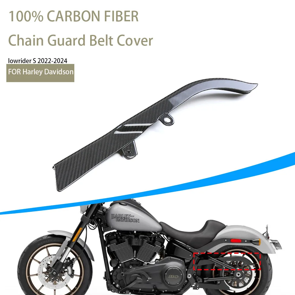 

Carbon Fiber For Harley Davidson lowrider S 2022-2024 Chain Guard Belt Cover Motorcycle Accessories Guard Protector Fairing Kit