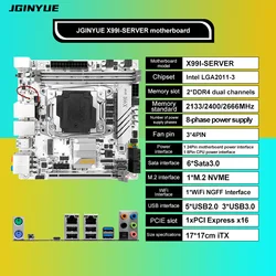 Płyta główna JGINYUE X99 itx LGA 2011-3 obsługuje procesor Xeon E5 V3 V4 DDR4 ECC RAM 2.5G karta sieciowa serwer X99i