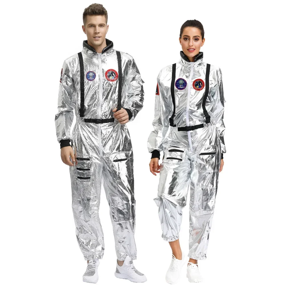 New Arrival Adult Astronaut Space Jumpsuit Halloween Cosplay Party Pilots Couple Costume