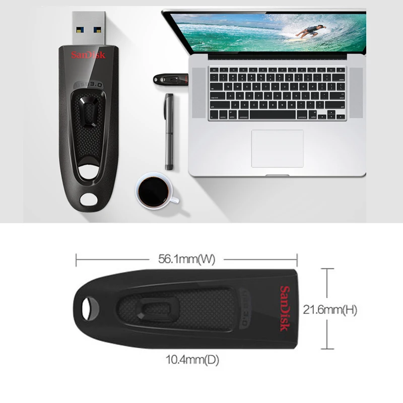 SanDisk CZ48 USB 3.0 Flash Sürücü 256 GB Kalem Sürücü 128 GB USB3.0 Memory Stick 64 GB U Disk 32 GB 16 GB USB Anahtar Okuma Hızı 130 M/s\'ye kadar