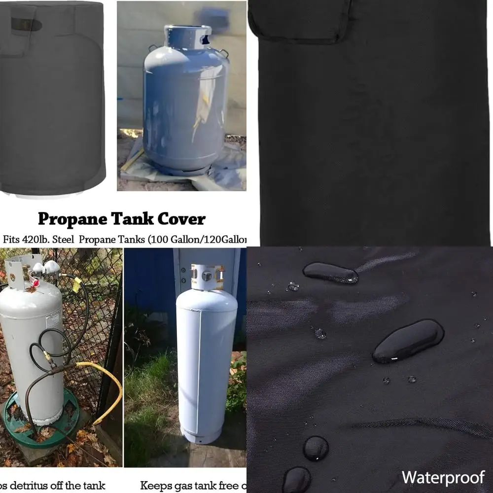 

Waterproof Heavy-Duty 100-120 Gallon Propane Tank Cover, 420LB Steel Protection