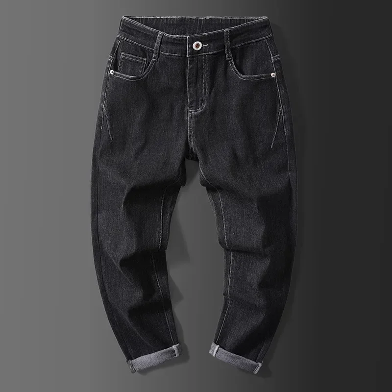 High-End Brand Men\'s Loose Wide-Leg Pants Trendy Fashion Youth Streetwear Casual Straight Denim Trousers 2022 Autumn Mens Jeans