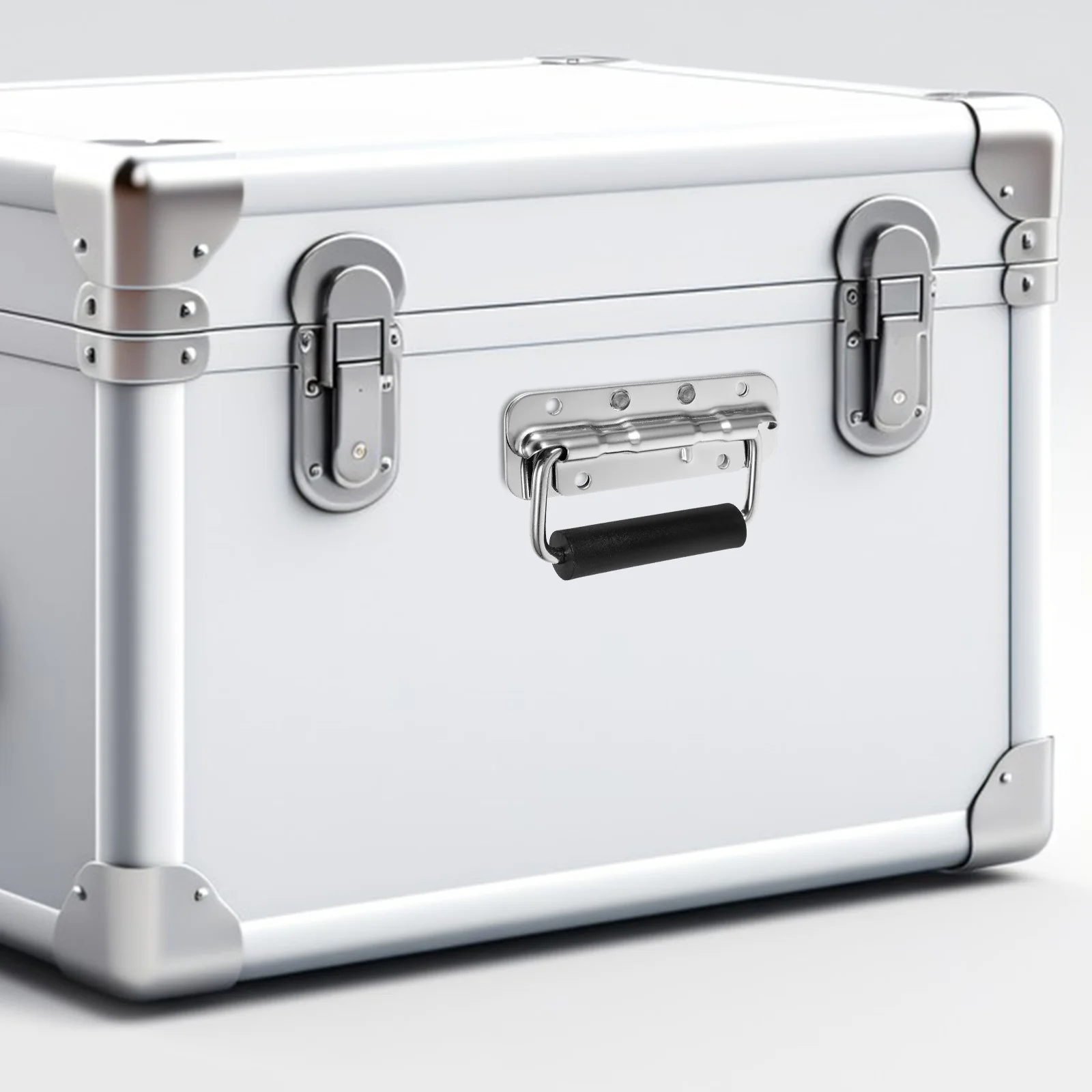 

Stainless Steel Folding Toolbox Handle Durable Metal Heavy Duty Spring Loaded Comfortable Grip Tool Handle Metal Handles