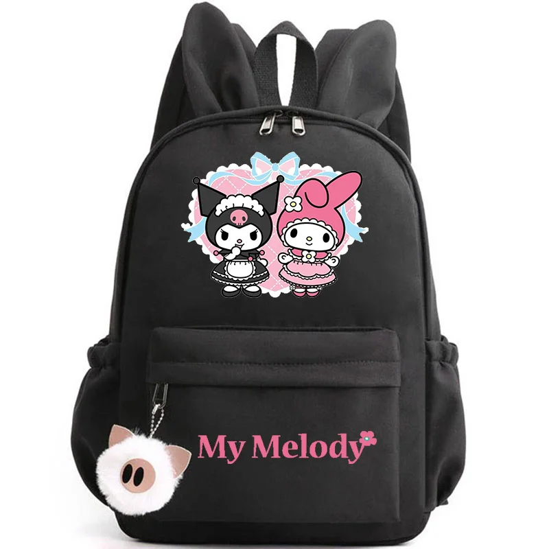 Рюкзак My Melody для девочек, мальчиков, студентов, подростков, Женский Повседневный Школьный рюкзак, дорожный рюкзак с кроличьими ушками