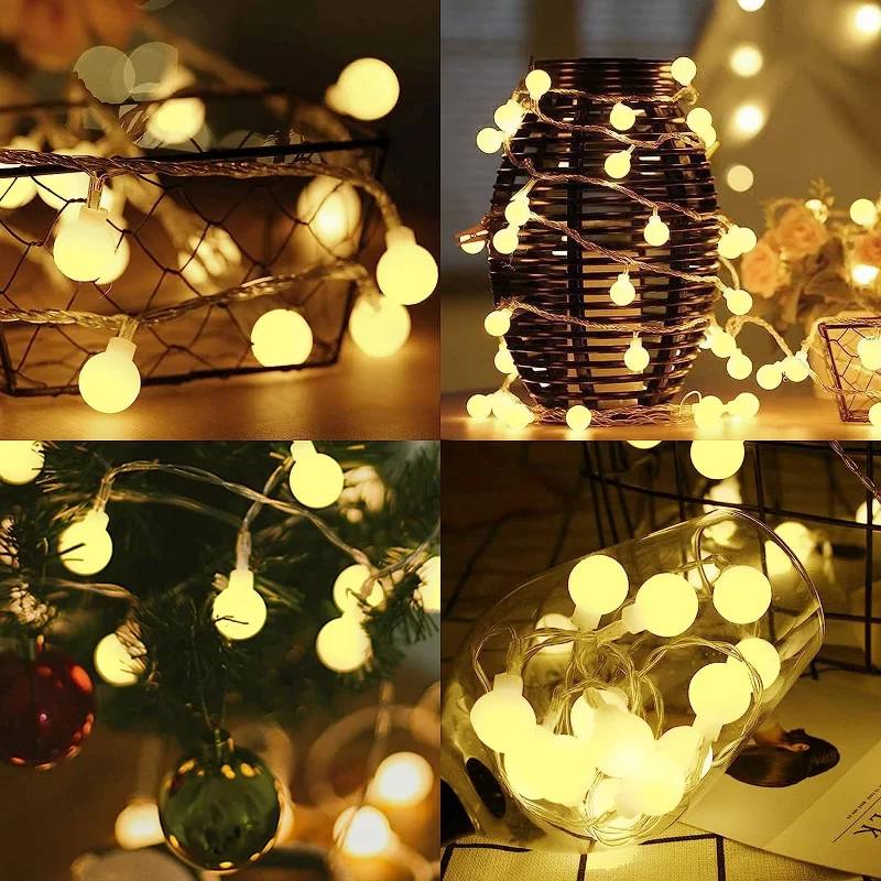 Led Ball String Lights USB/Battery Operated String Lights Outdoor Globe Fairy Light for Wedding Halloween Garden Christmas Decor