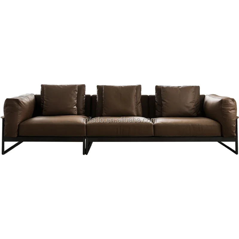 Lightweight and easy-to-assemble steel frame sofa, luxurious and elegant leather sofa High-quality