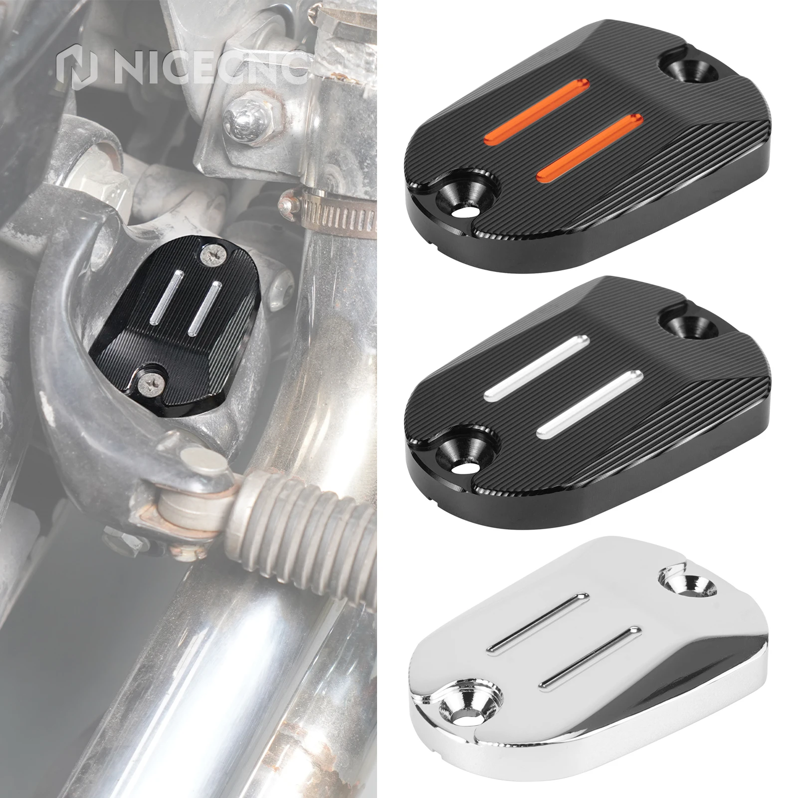Motorcycle Rear Brake Reservoir Lid Cover for Harley Sportster 883 Super Low XL883L 2014-2020 1200 Super Low XL1200T 2014-2017
