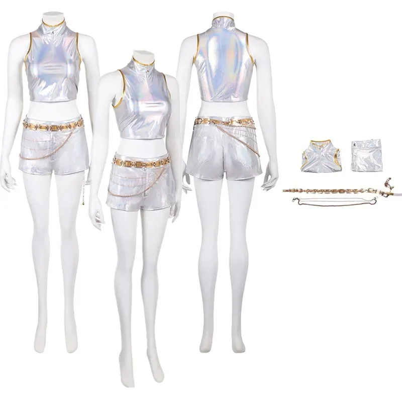 شيطان رومي K-Pop الصيادين تأثيري حلي للنساء الكبار سترة علوية السراويل حزام على شكل سلسلة الزي هالوين كرنفال حفلة البدلة