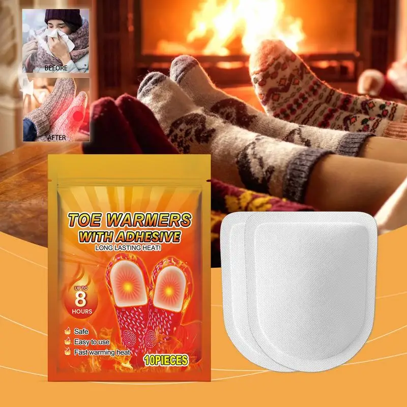 Feet Warmers For Men 10pcs Soft Instant Heating Foot Warmer 8 Hours Heat Pads Comfortable Warmer Patches For Women