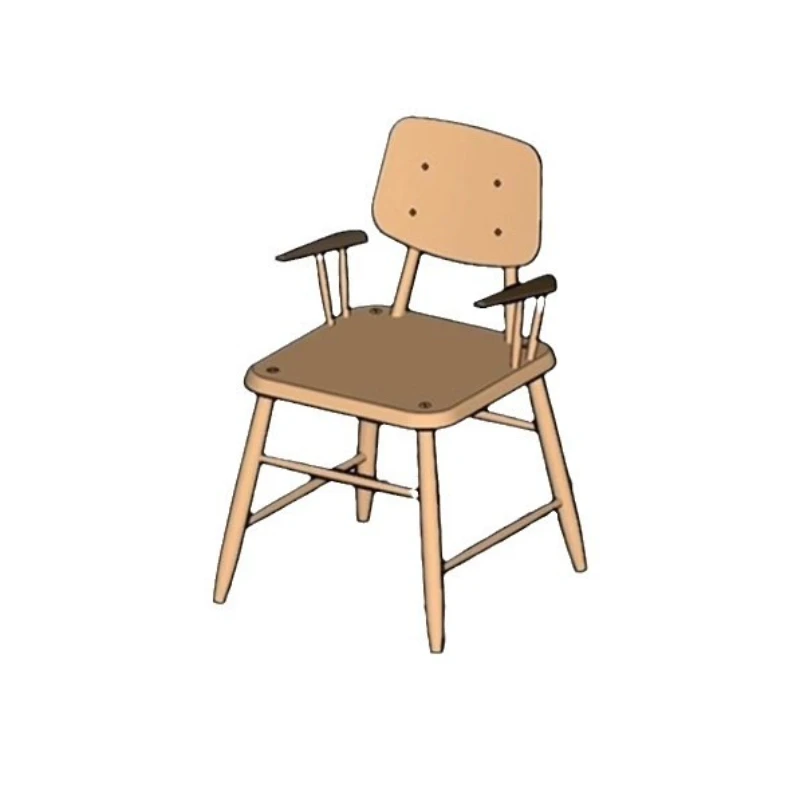 

Nordic simple koala armchair cherry wood solid wood dining chair backrest can be hung