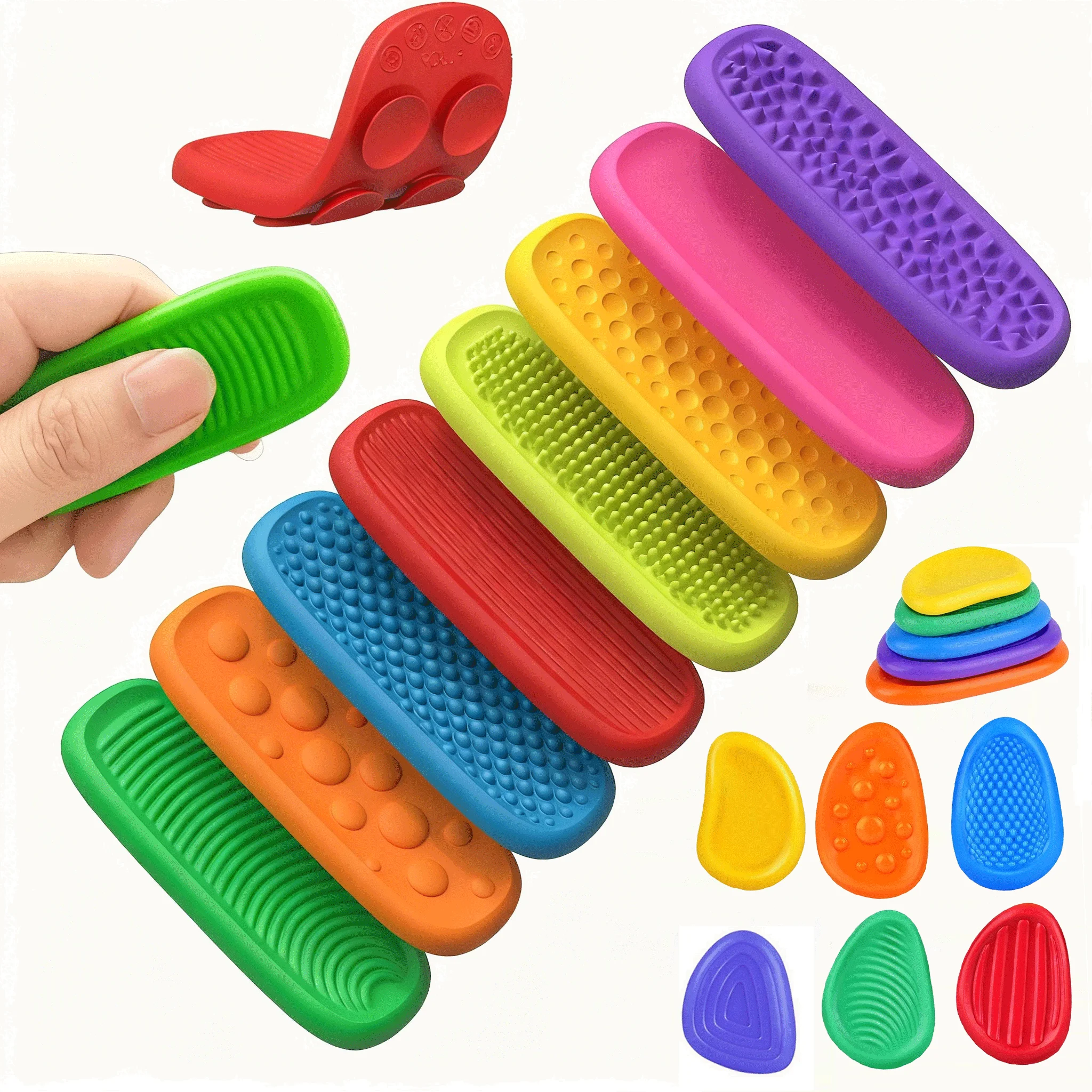 Silicone Sensory Strip Fidget Toys Kids Autism Decompression Calming Fidgeting Toy Adults Stress Desk Anxiety Relief Sensory Toy